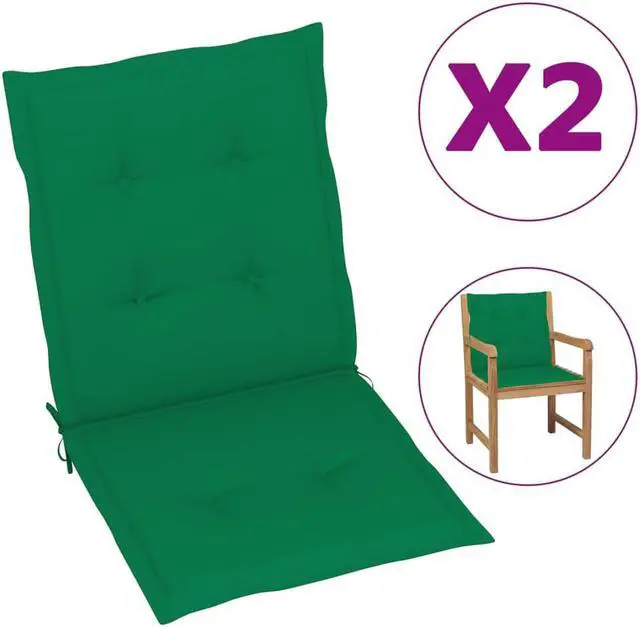 Main image of vidaXL Chair Cushion 2 Pcs Outdoor Patio Chair Cushion Pad Green Oxford Fabric