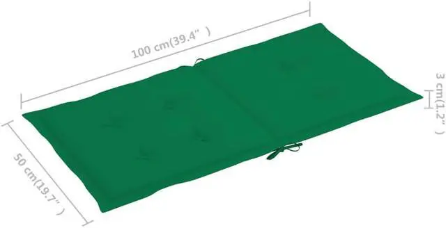 Alt view image 3 of 14 - vidaXL Chair Cushion 2 Pcs Outdoor Patio Chair Cushion Pad Green Oxford Fabric