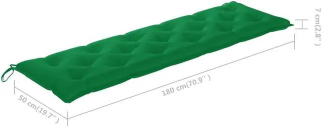 Alt view image 4 of 7 - vidaXL Indoor/Outdoor Bench Cushions 2 pcs, Patio Loveseat Cushions, Porch Swing Seat Cushions, Non-slip, Water-Repellent, Breathable, Resilient, Green 70.9"x19.7"x2.8" Oxford Fabric