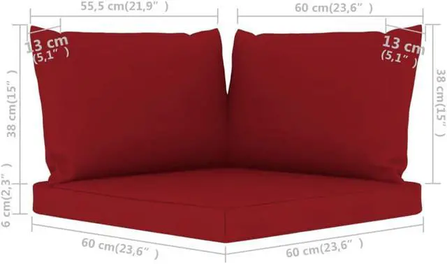 Alt view image 3 of 18 - vidaXL Chair Cushion 3 Pcs Outdoor Seat Cushion Sofa Pad Wine Red Oxford Fabric