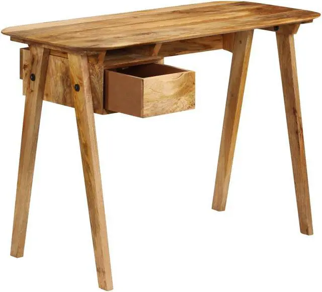 Alt view image 2 of 18 - vidaXL Solid Mango Wood Writing Desk Wooden Study Office Desk Writing Table
