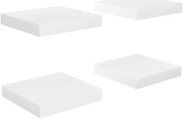 Alt view image 2 of 15 - vidaXL Wall Shelves Floating Shelves Display Shelves 2 Pcs High Gloss White