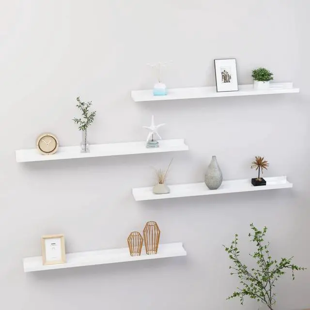 Main image of vidaXL Wall Shelves Floating Display Shelves 4 Pcs High Gloss White 31.5"