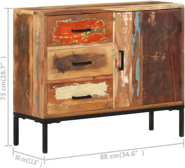 Alt view image 3 of 7 - vidaXL Sideboard Buffet Cabinet with Storage for Kitchen Solid Wood Mango