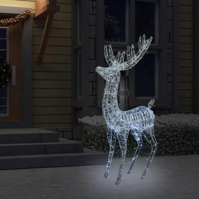 Alt view image 2 of 18 - vidaXL Reindeer Christmas Decoration LEDs Pre-Lit Christmas Lighting Cold White