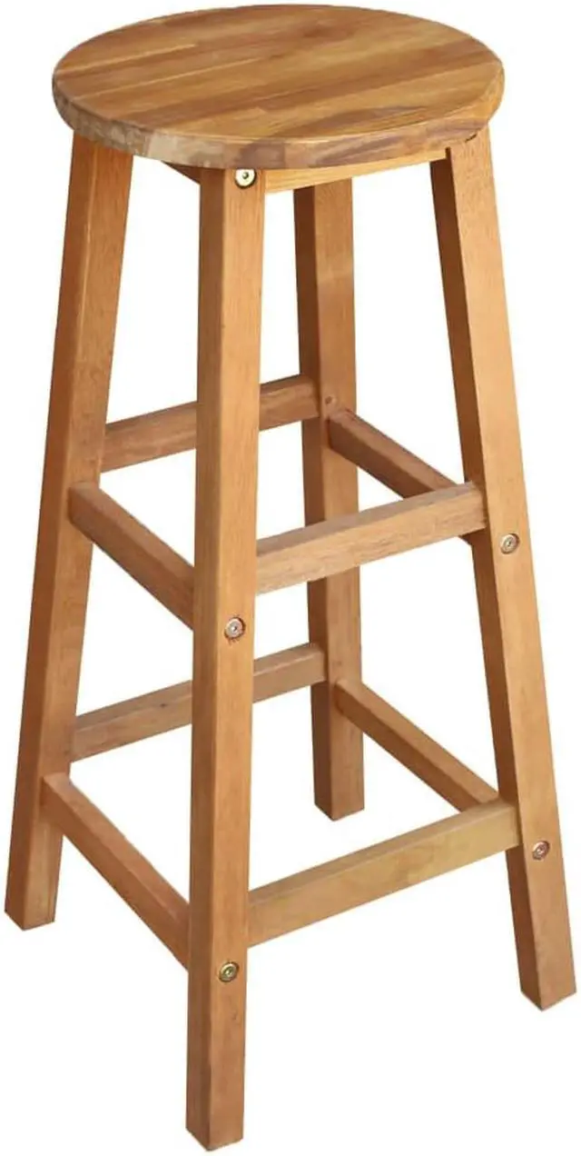 Alt view image 2 of 13 - vidaXL Bar Stools Bar Seats Counter Height Island Stools 2 Pcs Solid Acacia Wood