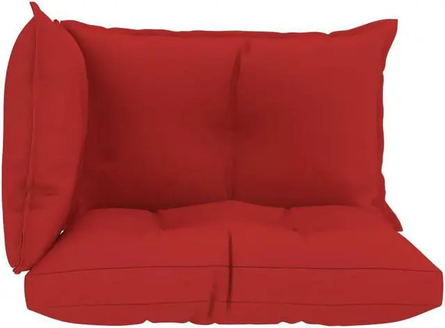 Alt view image 4 of 12 - vidaXL Chair Cushion 3 Pcs Outdoor Pallet Seat Cushion Sofa Pad Red Fabric