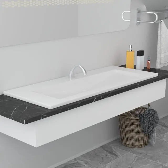 Main image of vidaXL Wash Basin Built-in Basin Vanity Sink Small Basin Bath Sink Ceramic White
