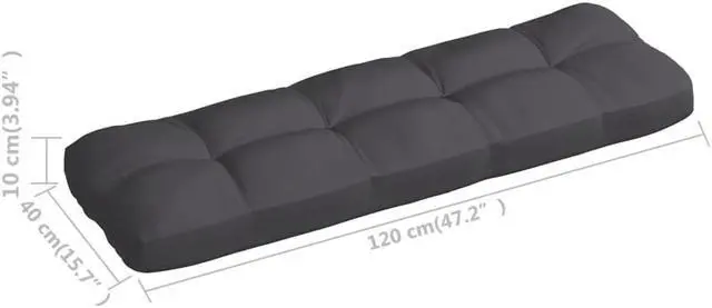 Alt view image 8 of 15 - vidaXL Chair Cushion Outdoor Pallet Seat Cushion Sofa Pad Anthracite Fabric
