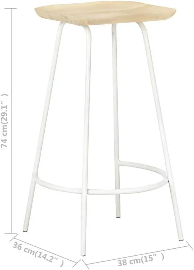 Alt view image 3 of 18 - vidaXL Bar Stools Bar Counter Height Stool Island Stool 4 Pcs Solid Mango Wood