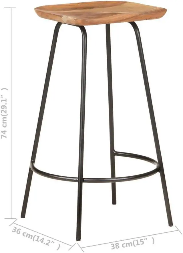 Alt view image 3 of 16 - vidaXL Bar Stools Counter Height Stool Island Stool 4 Pcs Solid Acacia Wood