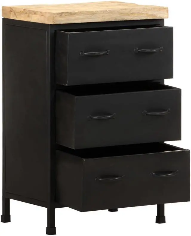 Alt view image 2 of 12 - vidaXL Sideboard 18.5"x13.8"x29.9" Rough Mango Wood Side Cabinet Cupboard