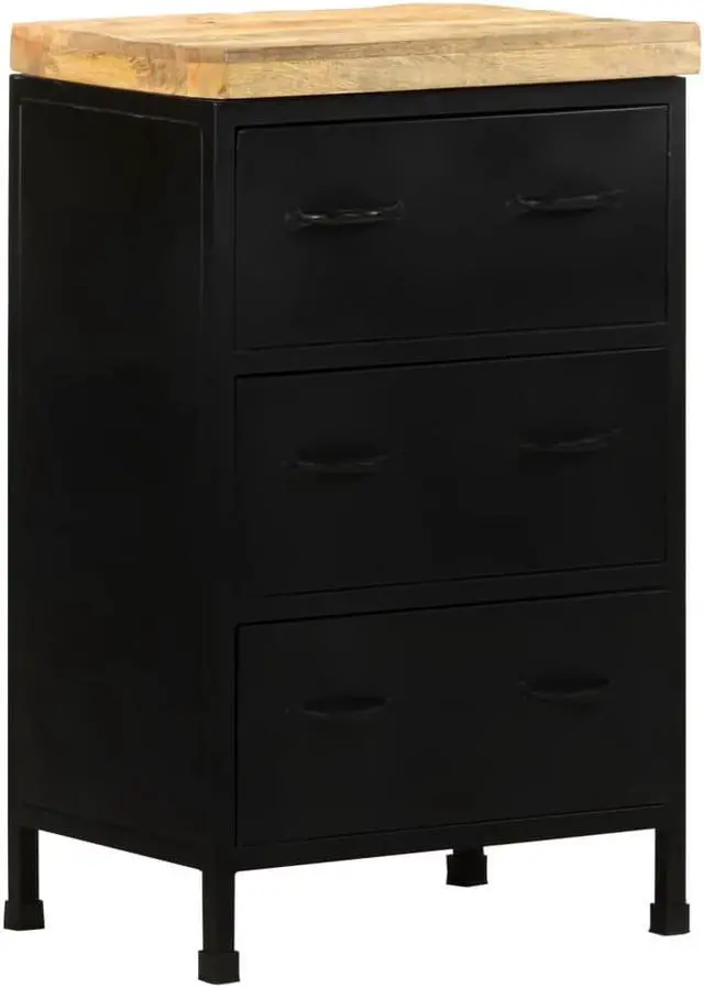 Main image of vidaXL Sideboard 18.5"x13.8"x29.9" Rough Mango Wood Side Cabinet Cupboard