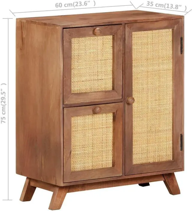 Alt view image 3 of 16 - vidaXL Sideboard Coffee Bar Buffet Hallway Entryway Cabinet Solid Wood Mango