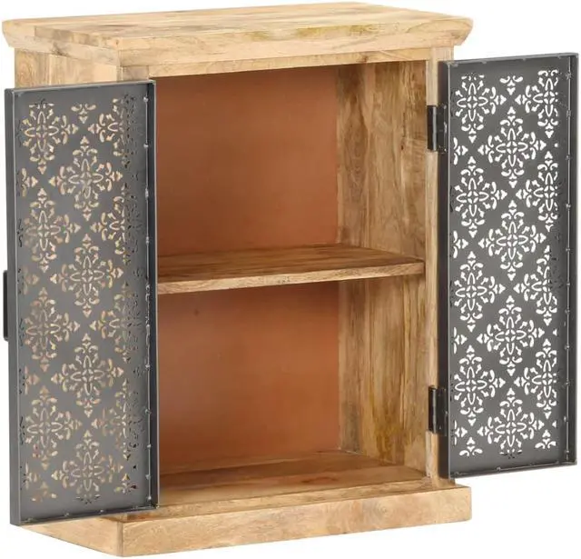 Alt view image 2 of 17 - vidaXL Sideboard Buffet Cabinet Console Table with Steel Doors Solid Wood Mango