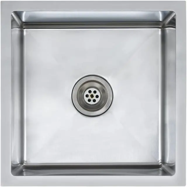 Alt view image 2 of 17 - vidaXL Kitchen Sink Undermount Sink with Strainer Stainless Steel Sink Square