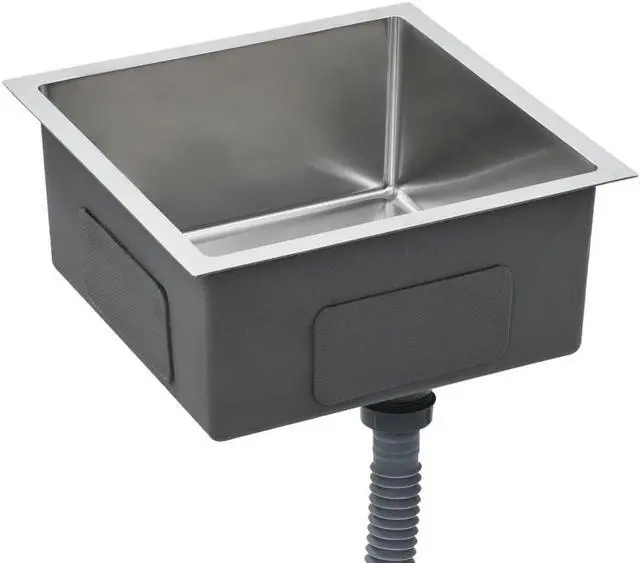 Alt view image 3 of 17 - vidaXL Kitchen Sink Undermount Sink with Strainer Stainless Steel Sink Square