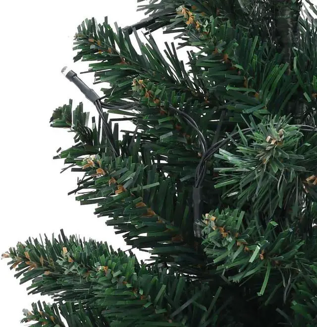 Alt view image 4 of 16 - vidaXL Artificial Pre-lit Christmas Tree with Stands Decoration Green PVC