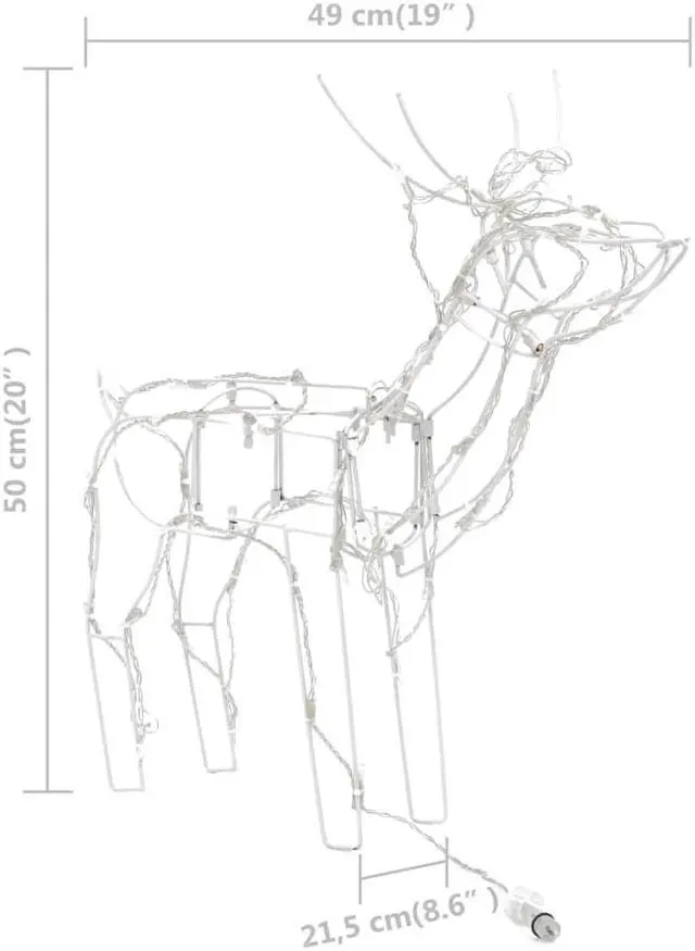 Alt view image 4 of 7 - vidaXL 3 Piece Christmas Light Display Reindeers 229 LEDs