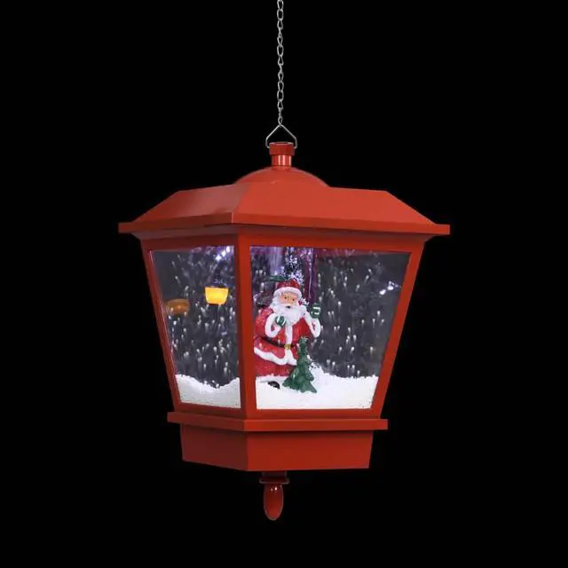 Alt view image 4 of 16 - vidaXL Christmas Lighting Hanging Lamp Holiday Street Lamp with Santa Red