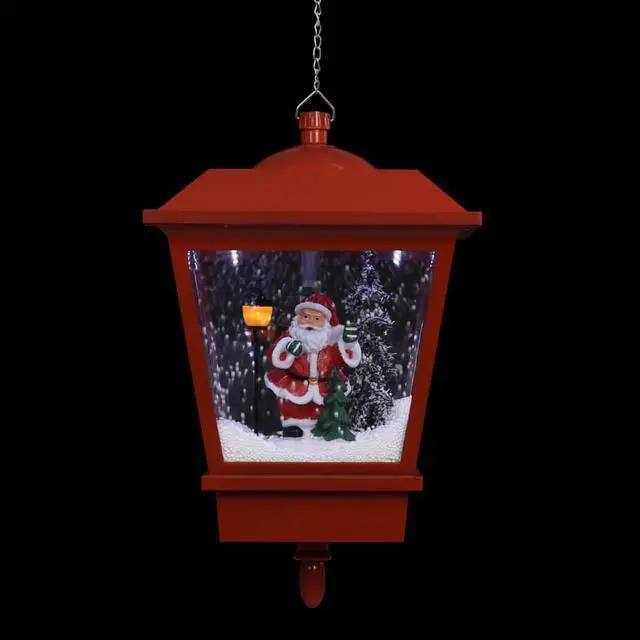 Alt view image 5 of 16 - vidaXL Christmas Lighting Hanging Lamp Holiday Street Lamp with Santa Red