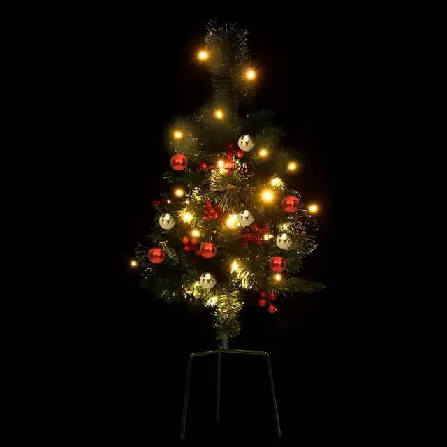 Alt view image 2 of 15 - vidaXL Artificial Pathway Pre-lit Christmas Tree Xmas Tree Decoration 2 Pcs PVC