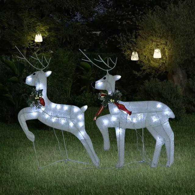 Main image of vidaXL Christmas Reindeers 2 Pcs Christmas Lighting Display with 40 LEDs White