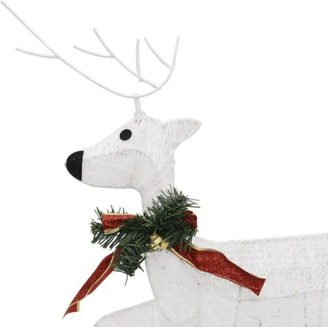 Alt view image 5 of 14 - vidaXL Christmas Reindeers 2 Pcs Christmas Lighting Display with 40 LEDs White