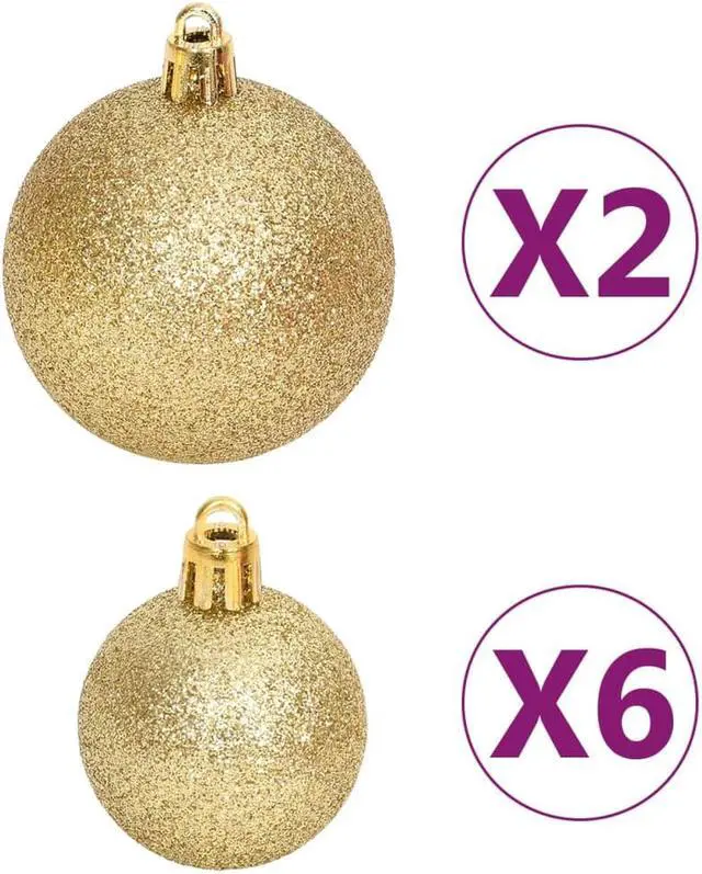Alt view image 4 of 15 - vidaXL Christmas Bauble Set Christmas Ball Ornament 108 Piece Gold and Red
