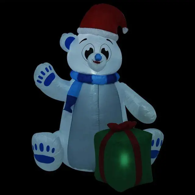 Alt view image 8 of 18 - vidaXL Christmas Inflatable Polar Bear LED Indoor and Outdoor 70.9" (US only)