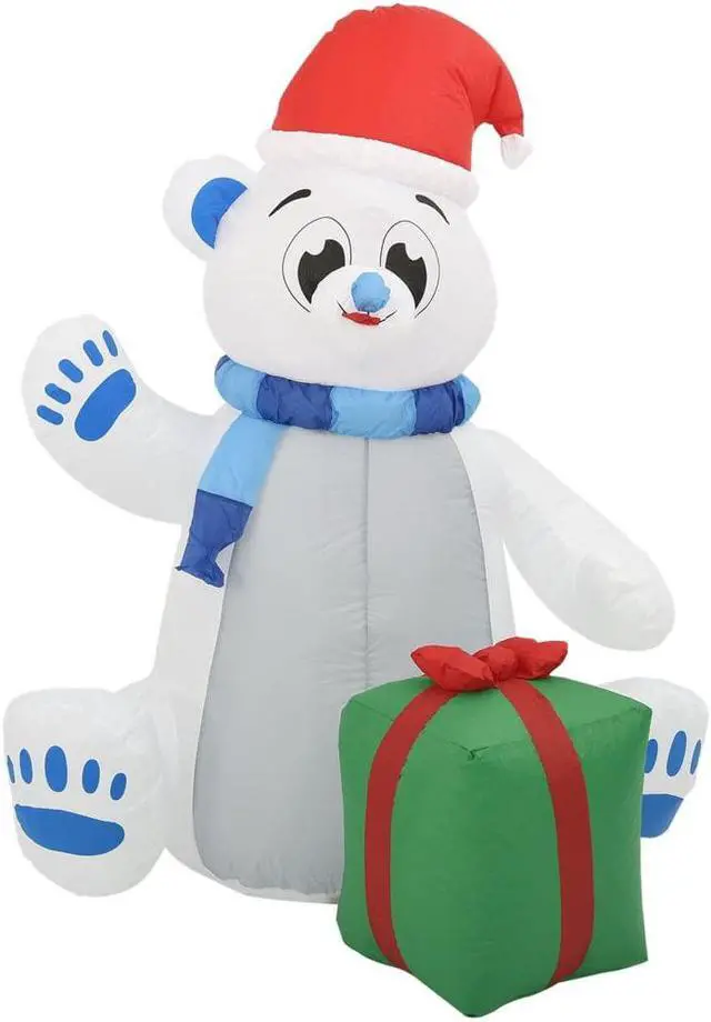 Alt view image 9 of 18 - vidaXL Christmas Inflatable Polar Bear LED Indoor and Outdoor 70.9" (US only)