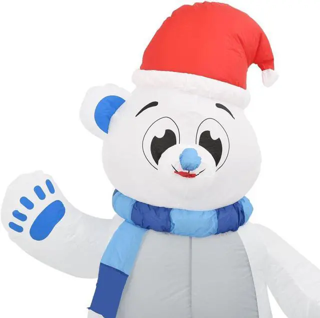 Alt view image 11 of 18 - vidaXL Christmas Inflatable Polar Bear LED Indoor and Outdoor 70.9" (US only)