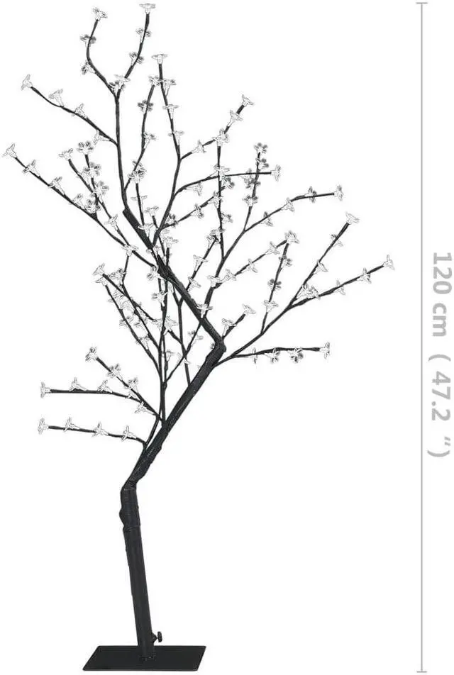 Alt view image 14 of 14 - vidaXL Christmas Tree 128 LEDs Cold White Light Cherry Blossom 47.2"