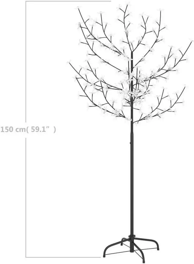 Alt view image 16 of 16 - vidaXL Christmas Tree 120 LEDs Blue Light Cherry Blossom 59.1"