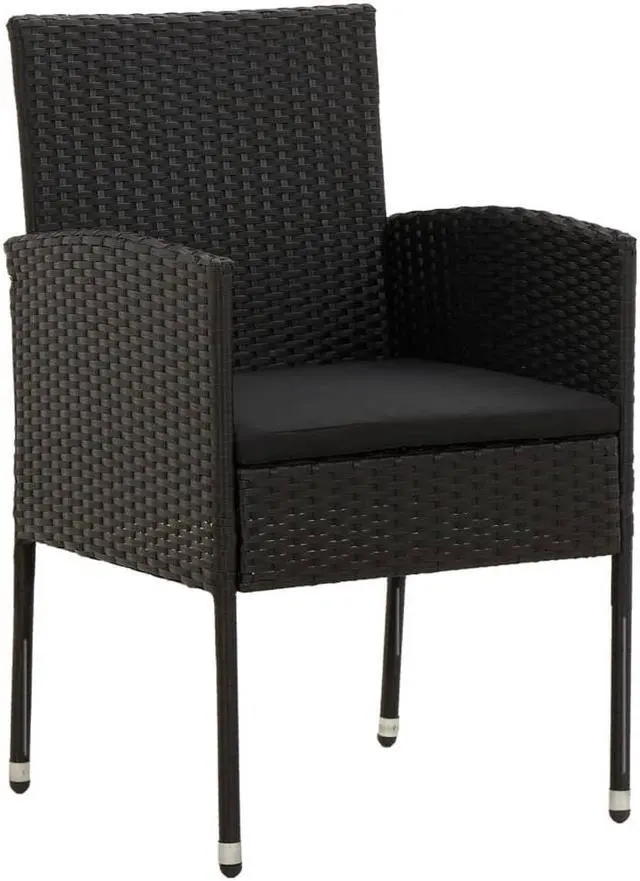 Alt view image 3 of 7 - vidaXL Patio Dining Set Outdoor Dining Table and Chair 7 Piece Aluminum Black