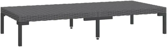 Alt view image 6 of 7 - vidaXL Patio Lounge Set Table and Sofas Outdoor Garden Gray Poly Rattan 2 Piece