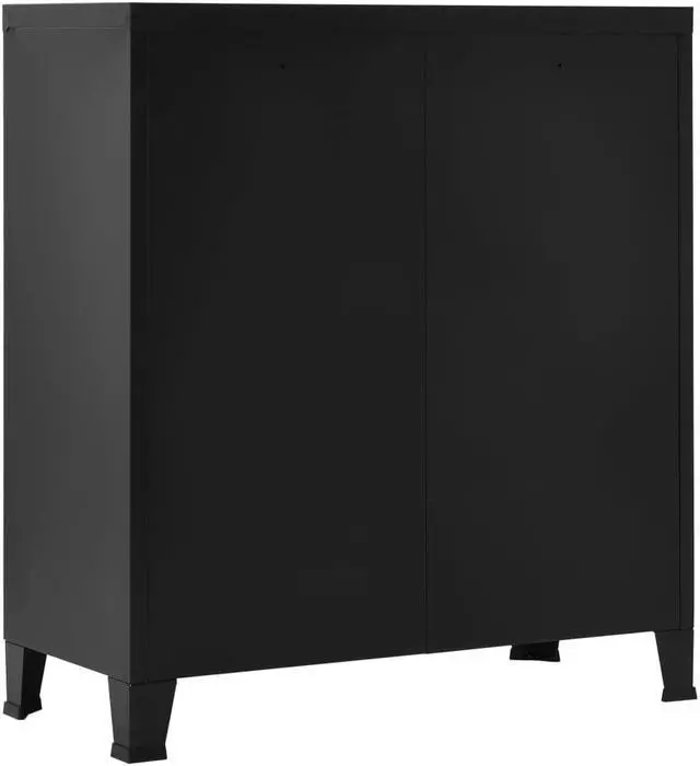 Alt view image 4 of 17 - vidaXL File Cabinet Sideboard Storage Chest Cabinet with Doors Black Steel