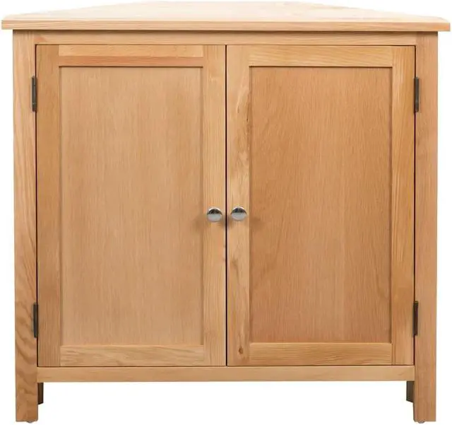 Alt view image 2 of 17 - vidaXL Solid Oak Wood Corner Cabinet Space Saving Storage 31.4" Hallway Shelf