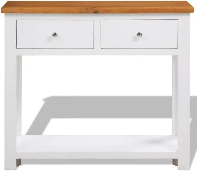 Alt view image 2 of 13 - vidaXL Solid Oak Wood Console Table Entryway Accent Table Hallway Display