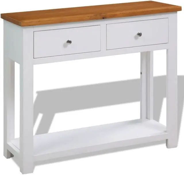 Main image of vidaXL Solid Oak Wood Console Table Entryway Accent Table Hallway Display