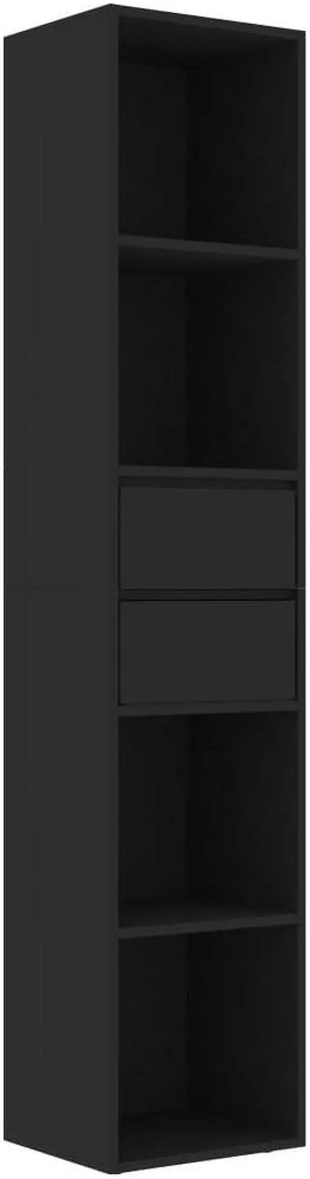 Alt view image 2 of 16 - vidaXL Book Cabinet Black Engineered Wood Bookcase Book Shelf Rack Organizer