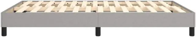Alt view image 4 of 18 - vidaXL Bed Frame Light Gray Polyester, Plywood, Engineered wood Full