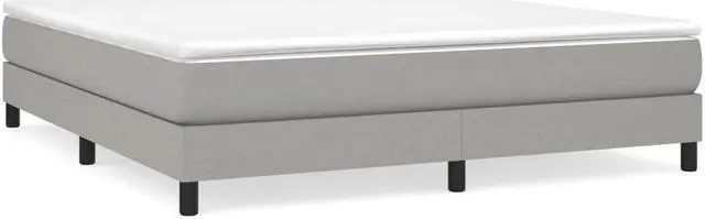 Alt view image 2 of 16 - vidaXL Box Spring Bed Frame Light Gray 76"x79.9" King Fabric Double Bed Base