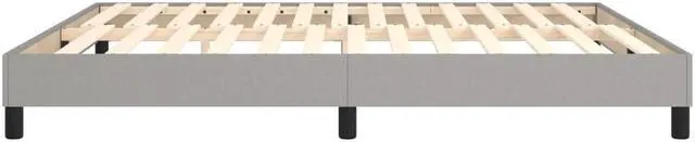 Alt view image 5 of 16 - vidaXL Box Spring Bed Frame Light Gray 76"x79.9" King Fabric Double Bed Base