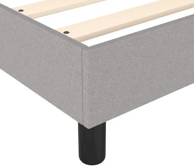 Alt view image 6 of 16 - vidaXL Box Spring Bed Frame Light Gray 76"x79.9" King Fabric Double Bed Base