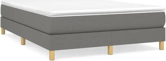 Alt view image 2 of 17 - vidaXL Bed Frame Platform Bed for Bedroom Dark Gray 53.9"x74.8" Full Fabric