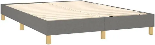 Alt view image 3 of 17 - vidaXL Bed Frame Platform Bed for Bedroom Dark Gray 53.9"x74.8" Full Fabric