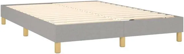 Alt view image 3 of 20 - vidaXL Bed Frame Light Grey 100% polyester fabric, plywood, engineered wood