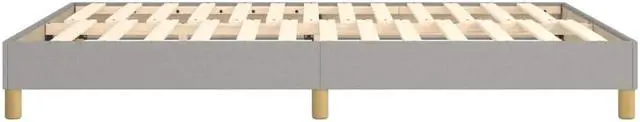 Alt view image 5 of 20 - vidaXL Bed Frame Light Grey 100% polyester fabric, plywood, engineered wood