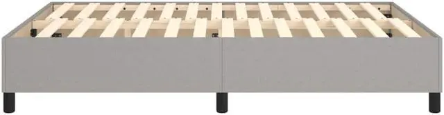 Alt view image 5 of 16 - vidaXL Bed Frame Light Grey 100% polyester, plywood, engineered wood Queen